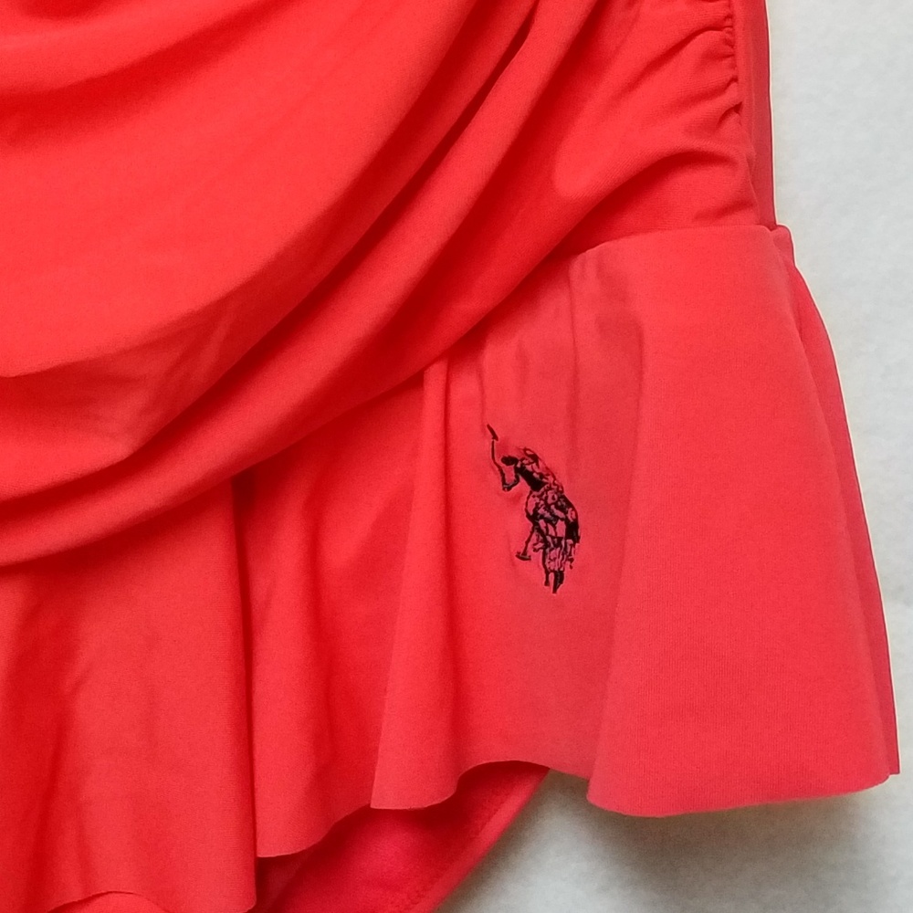 U.S. Polo Assn One Piece Ruffle Skirt Swimsuit L - Picture 5 of 6